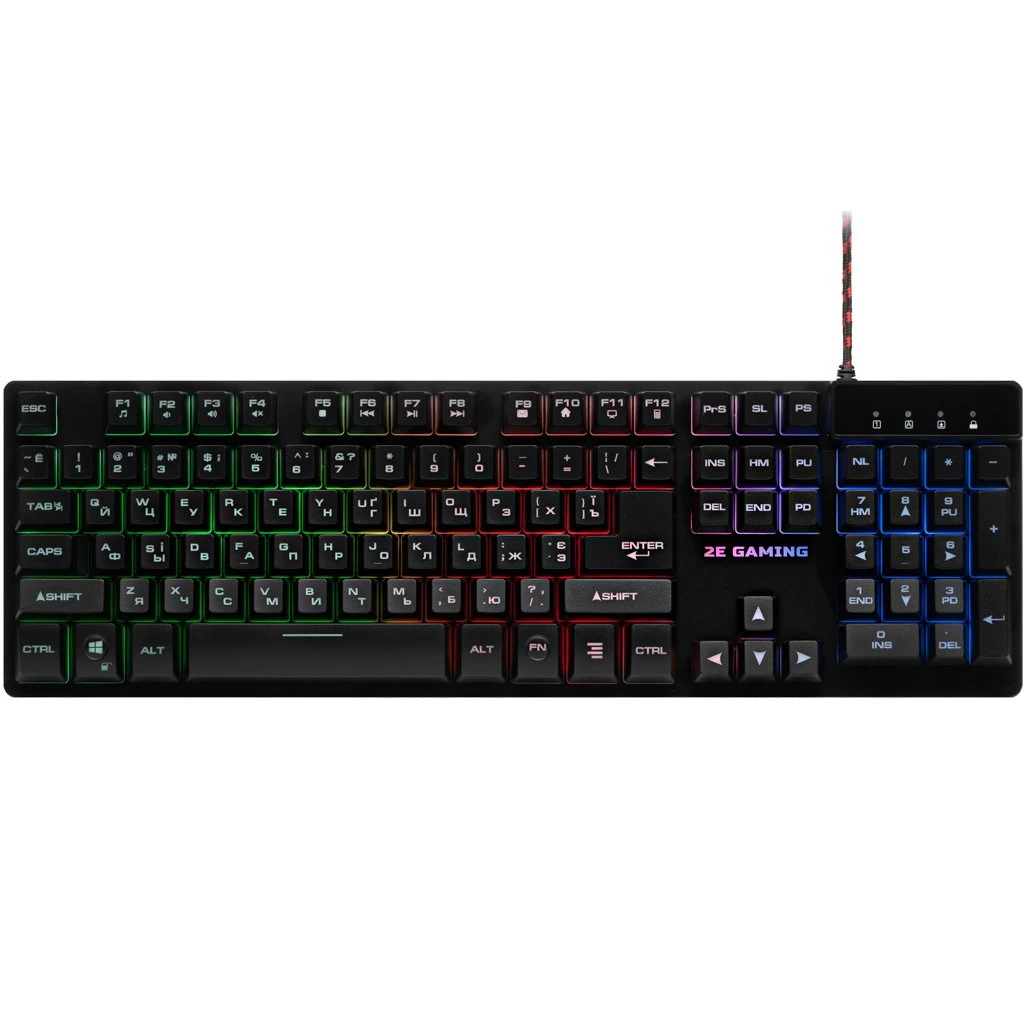 Keyboard 2E KG280 wired USB LED membrane black