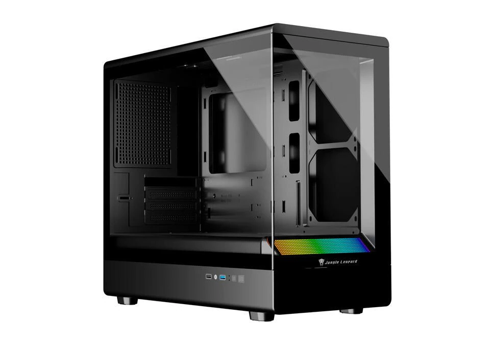 Kompýuter korpusy JUNGLE LEOPARD MS-01 FATX/W/O PSU/GLASS/3xFAN akwarium