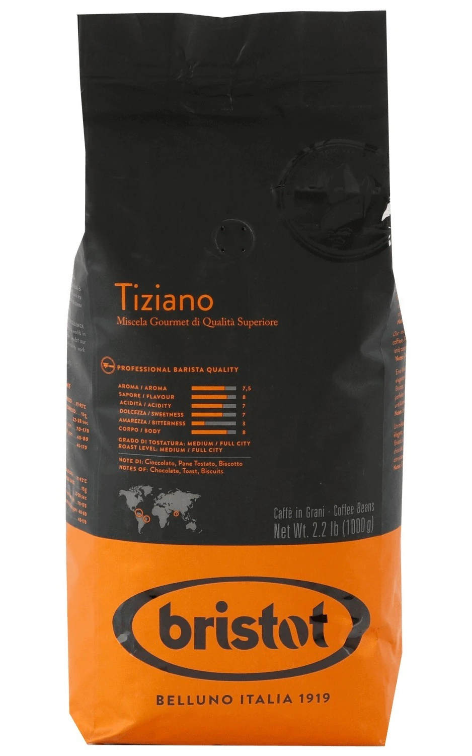 Däneli kofe BRISTOT TIZIANO 1000g