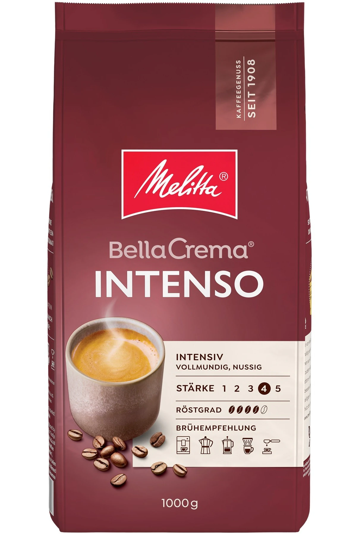Däneli kofe MELITTA Bella Crema INTENSO 1000g