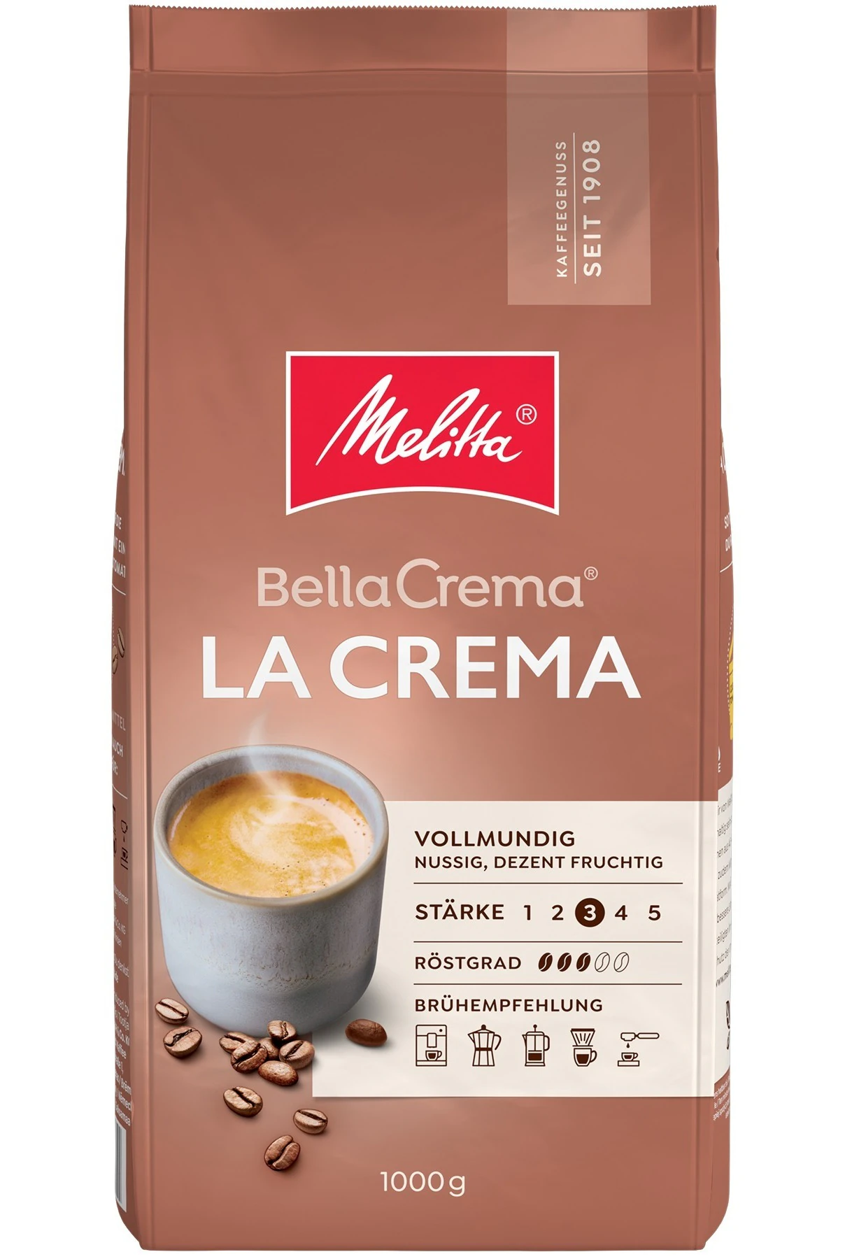 Däneli kofe MELITTA Bella Crema LA CREMA 1000g