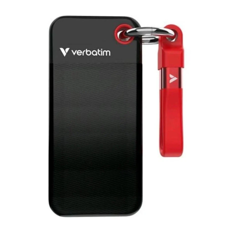 Portable SSD VERBATIM 1TB GO POCKET USB3.2 TYPE-C black-red