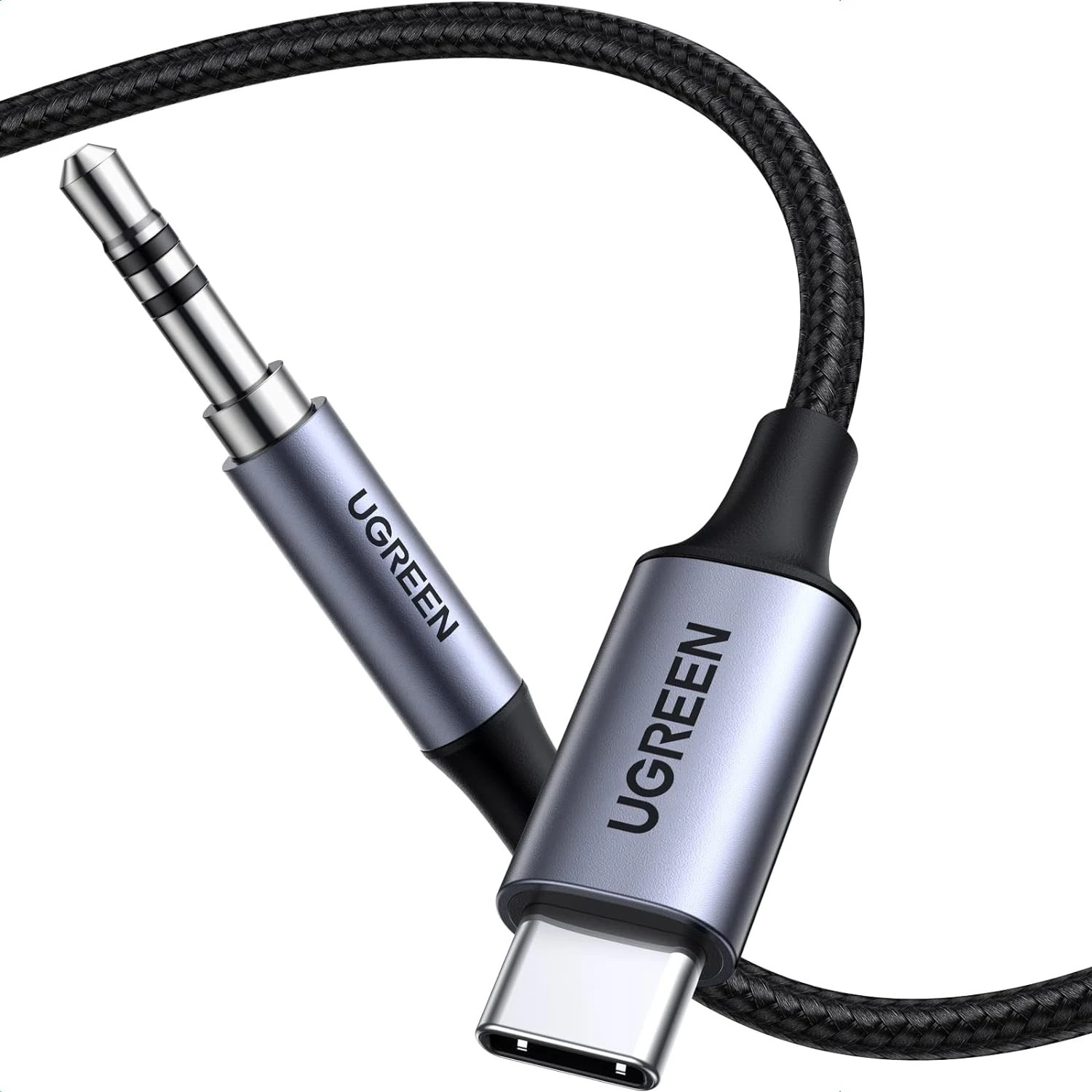 Audio cable UGREEN 20192 USB-C male to 3.5mm male, with chip, 1m