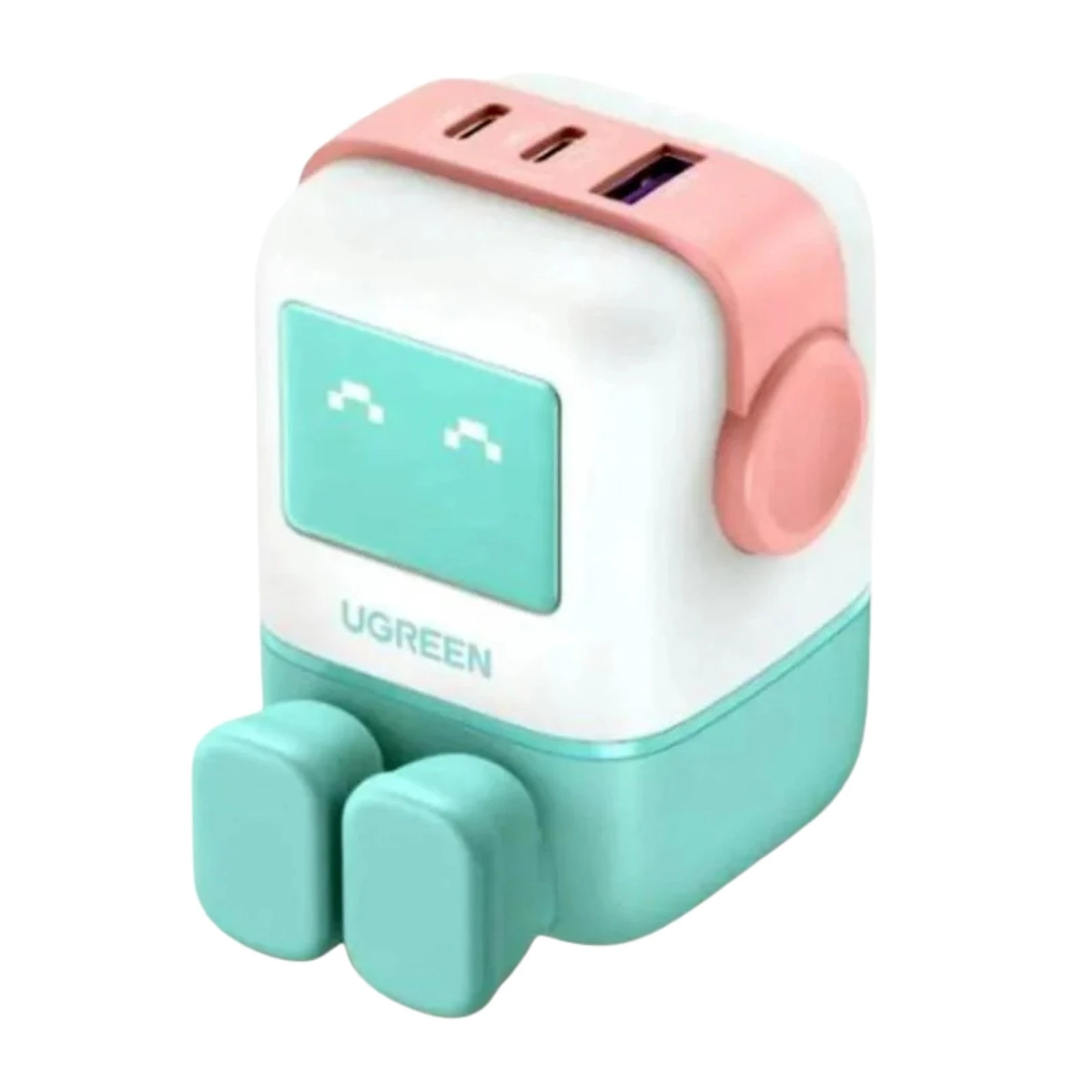 GaN fast charger UGREEN 35855 NEXODA RG 65W 3-port pink-blue