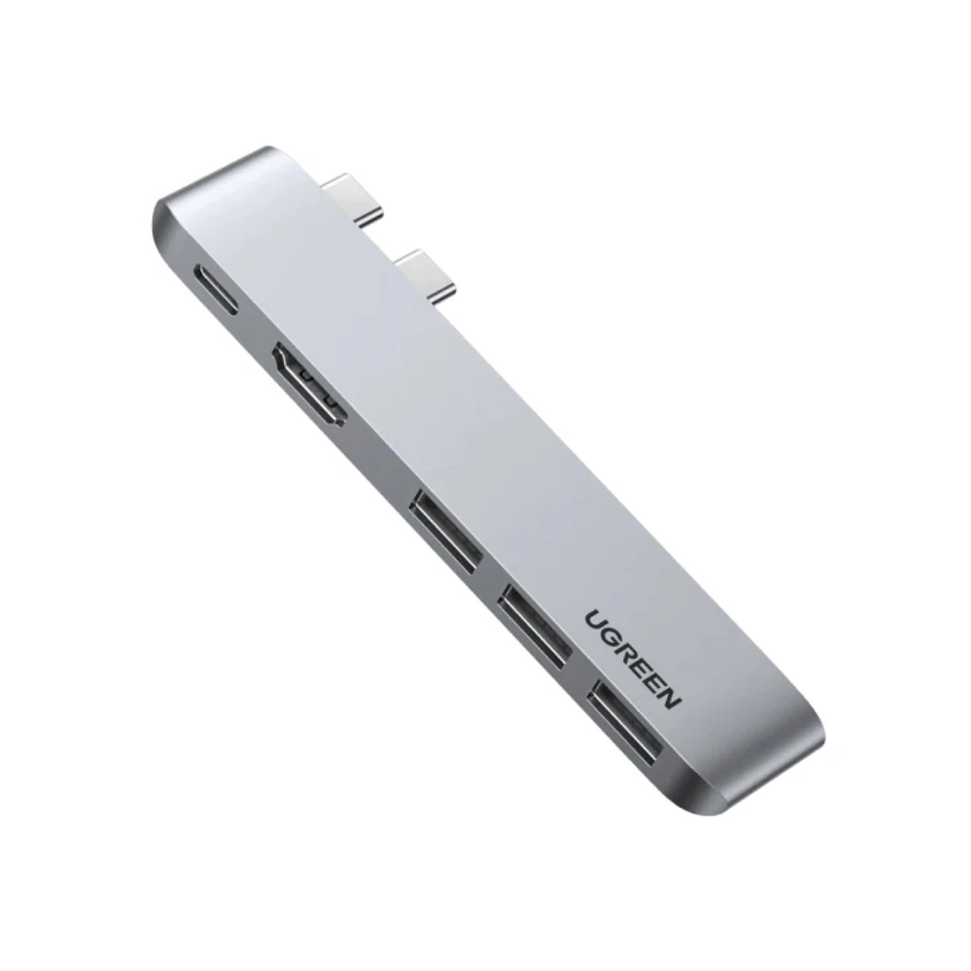 Köpfunksiýaly adapter UGREEN 60559 Dual Type-C 5-si 1-de
